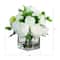 Wedding Collection 13in. Peony and Camellia Artificial Arrangement in Glass Vase